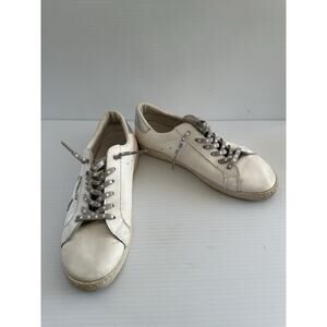 Vintage Havana Bianca Star Sneakers White Silver Lace Up Elastic Womens 9